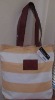 CE- 214 Striped Leather Accent Tote