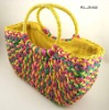 COLORFUL STRAW TOTE BAG