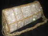 CRYSTAL EVENING PURSE HAND BAG  GOLD CLUTCH