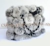 CX-H-11B Genuine Rabbit Fur Ball Fashion Bag