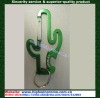 Cactus-shaped green carabiner keychain