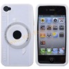 Camera Design Silicone Skin Shell Rubber Protector For iPhone 4-White