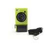 Camera-design Soft Silicone Case for iPhone 4 (Black and Green)