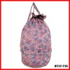 Canvas Ladies Drawstring backpack,Fashion lady floral cotton beach bag, Drawstring style beath bags.