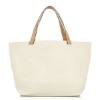 Canvas Tote with Leather Handles