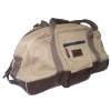 Canvas and leather duffel bag