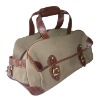 Canvas and leather duffle bag