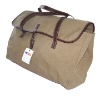Canvas and leather duffle bag
