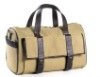 Canvas and leather pocket duffel