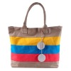 Canvas tote bag with rainbow colour chain attached