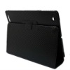 Carbon Fiber Leather Case Cover Stand For iPad 2 Black