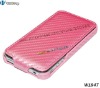Carbon Fiber Leather Flip Case Cover  For Apple Iphone4