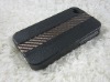 Carbon Fiber Leather Flip Case Pouch Cover for iPhone 4