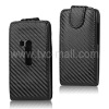 Carbon Fiber Vertical Leather Case with Magnetic Flip for Nokia N9
