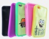 Cartoon Slicone Faux Suede Phone Case For iphone 4/4S