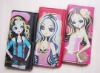 Cartoon girls screen print lady wallet/purse