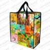 Cartoon print pp woven zip bags