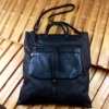 Cavas bags with one real leather small wallet