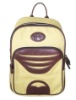 Cavnas and Imitation Leather Backpack