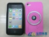 Cell phone Camera Design Silicone case for iphone 4g,pink