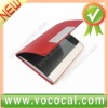 Charm Business Card Holder Name Credit Case Leather Red