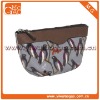 Charming cute women's zipper gray leather birds printing cosmetic bag