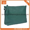 Charming cute ziplock green clutch leather cosmetic bag