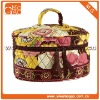 Charming double zipper cute cotton quilted cosmetic case