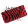 Charming fur zebra-stripe lady wallet with zip