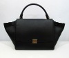 Cheap designer imitation hand bag Black Leather C3342