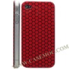 Checks Pattern Hard Skin Cover for iPhone 4(red)