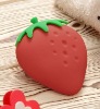 Chic strawberry rubber key case