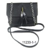 China black PU leather casual cross body bag