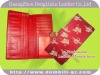 Chinese Red Silk Leather Wallet