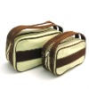 Chocolate Stripes travel toiletry bags