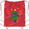 Christmas  polyester drawstring backpack
