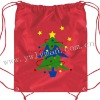 Christmas polyester drawstring backpack