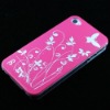 Chrome Flowers and Butterflies Pattern Hard Back Cover Case for iPhone 4S&4G