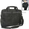 Classic Flower Style Nylon Handbag / Shoulder Strap for 15 inch Laptop,Black (Size: 38 x 29 x 6cm)