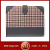 Classic PU Leather Look Case Cover for Apple iPad - Tartan Silver