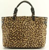 Classic PU handbag with horse fur