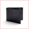 Classic Smooth Black & Black Suede Billfold Wallet