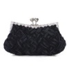 Classic black flower evening CLUTCH bag 042