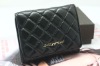 Classic black short pattern leather ladies wallet,DPU-086