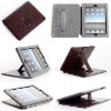 Classic book multi-stand crazy horse leather vintage case for ipad 2