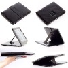 Classic book multi-stand leather cover for ipad 2 with crazy horse leather