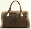 Classic brown PU handbag