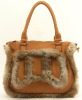 Classic brown PU handbag