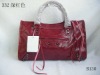 Classic design fashion lady pure color red PU bags