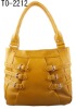 Classic yellow handbags for ladies pu handbags high quality bag